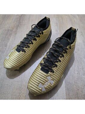 Under Armour Spotlight Franchise 2.0 MC Cleats Men 10 Gold Black NEW#3028218-777
